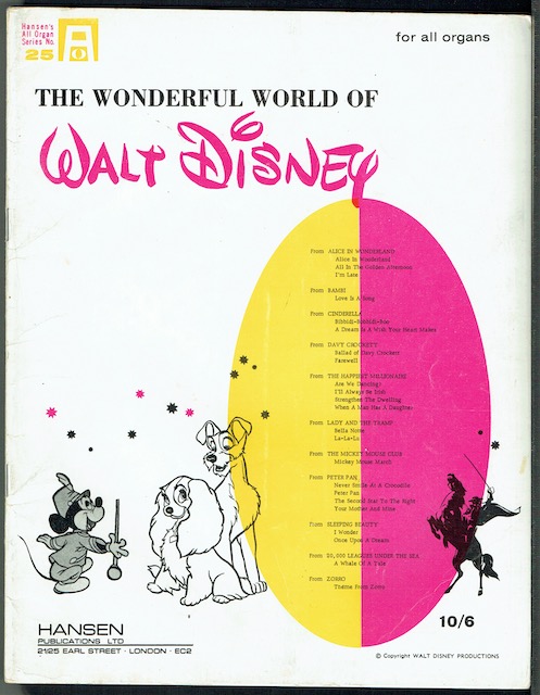Image for The Wonderful World Of Walt Disney For All Organs (Hansen All Organ Series No. 25)