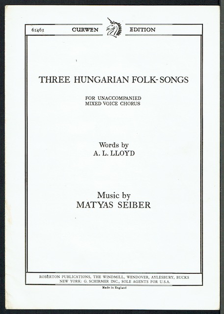 Image for Three Hungarian Folk-Songs For Unaccompanied Mixed Voice Chorus: 1. The Handsome Butcher; 2. Apple, Apple; 3. The Old Woman