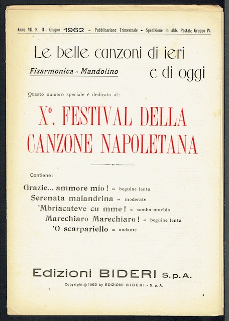 Image for 10th Festival Della Canzone Napoletana: Le Belle Canzoni Di Ieri E Di Oggi. Fisarmonica - Mandolino