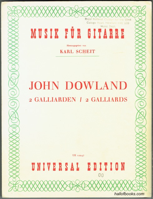 Image for 2 Galliards: Transcribed From The Lute Tablature And Arranged For Guitar By Karl Scheit  (UE 12247)
