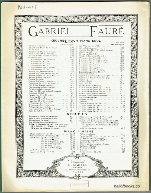 Image for Oeuvres Pour Piano Seul: 8me Nocturne en re b (op. 84, no. 8)