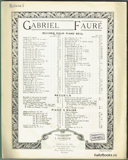 Image for Oeuvres Pour Piano Seul: 5me Nocturne en si b (op. 37)
