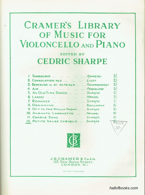 Image for Cramer's Library Of Music For Violoncello And Piano: Petite Valse Lyrique (Sharpe), Nocturne (Sharpe), Adagio Cantabile (Tartini), I Dreamt That I Dwelt In Marble Halls (Balfe), Romance Of Pauline (Tschaikowsky), Minuetto (Schubert), Romance (Rubinstein)