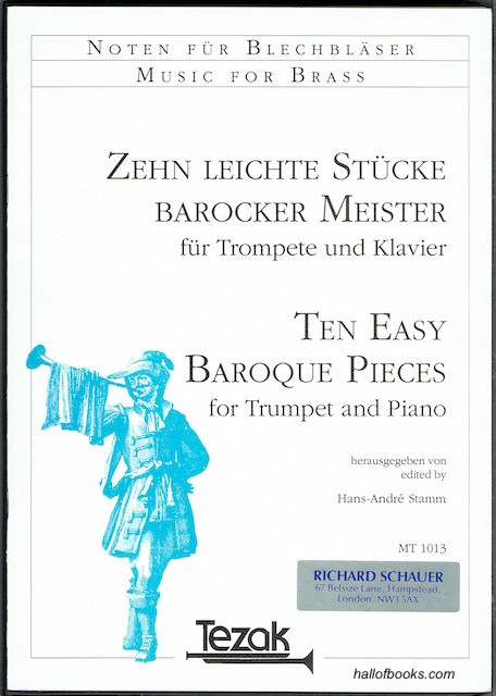 Image for Zehn Leichte Stucke Barocker Meister Fur Trompete Und Klavier: Ten Easy Baroque Pieces For Trumpet And Piano