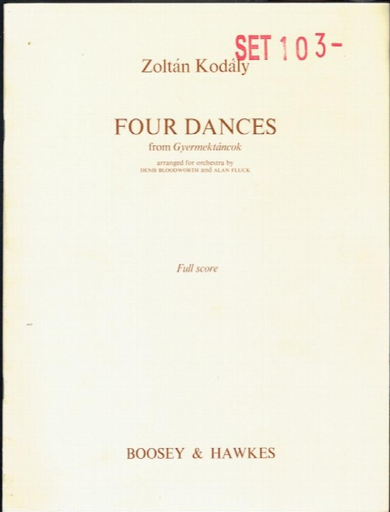 Image for Four Dances From Gyermektancok: Full Score