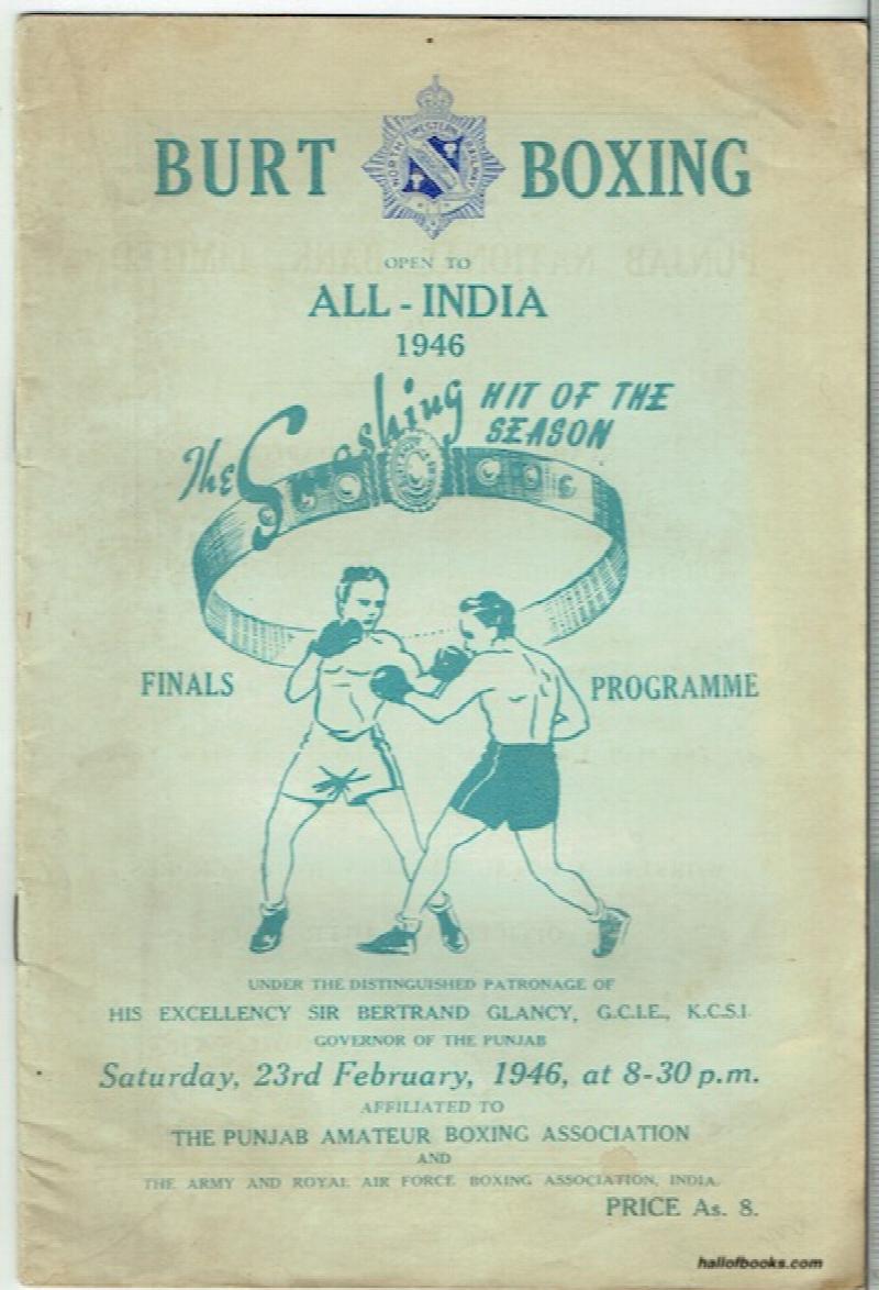 Image for Burt Boxing Championships Open To All India, 1946: Finals Programme