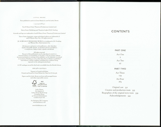 Harry Potter And The Cursed Child: Parts One And Two (Special Rehearsal Edition Script)