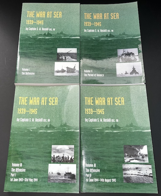 The War At Sea 1939-1945: Volume I - The Defensive; Volume II - The Period Of Balance; Volume III - The Offensive Part I, 1st June 1943 to 31st May 1944; Volume II - The Offensive Part II, 1st June 1944 to 14th August 1945