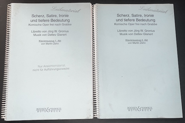 Scherz, Satire, Ironie, Und Tiefere Bedeutung: Komische Oper Frei Nacht Grasse. Klavierauszug von Martin Zehn in Two Volumes