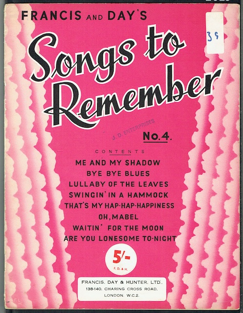 Francis And Day's Songs To Remember No.4