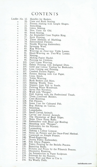 Dryad Handicraft Instruction Leaflets